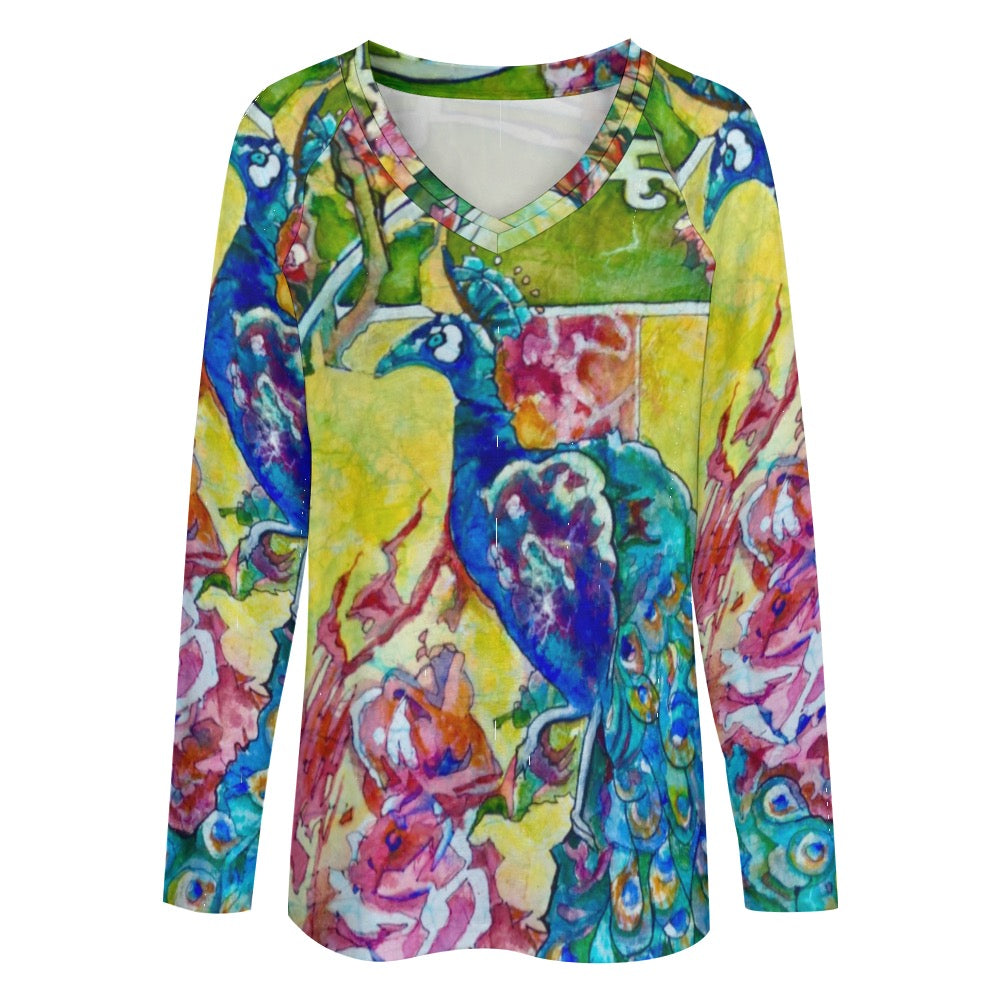 Batik Peacock Ladies shirt Long sleeve
