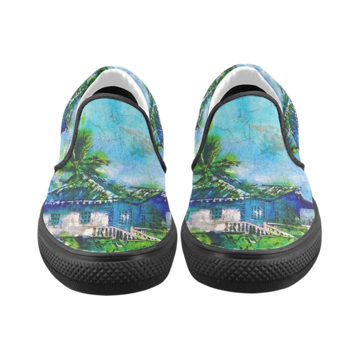 Batik Beach DR Men's Shoes slip on canvas -2 Shoes Different Printing