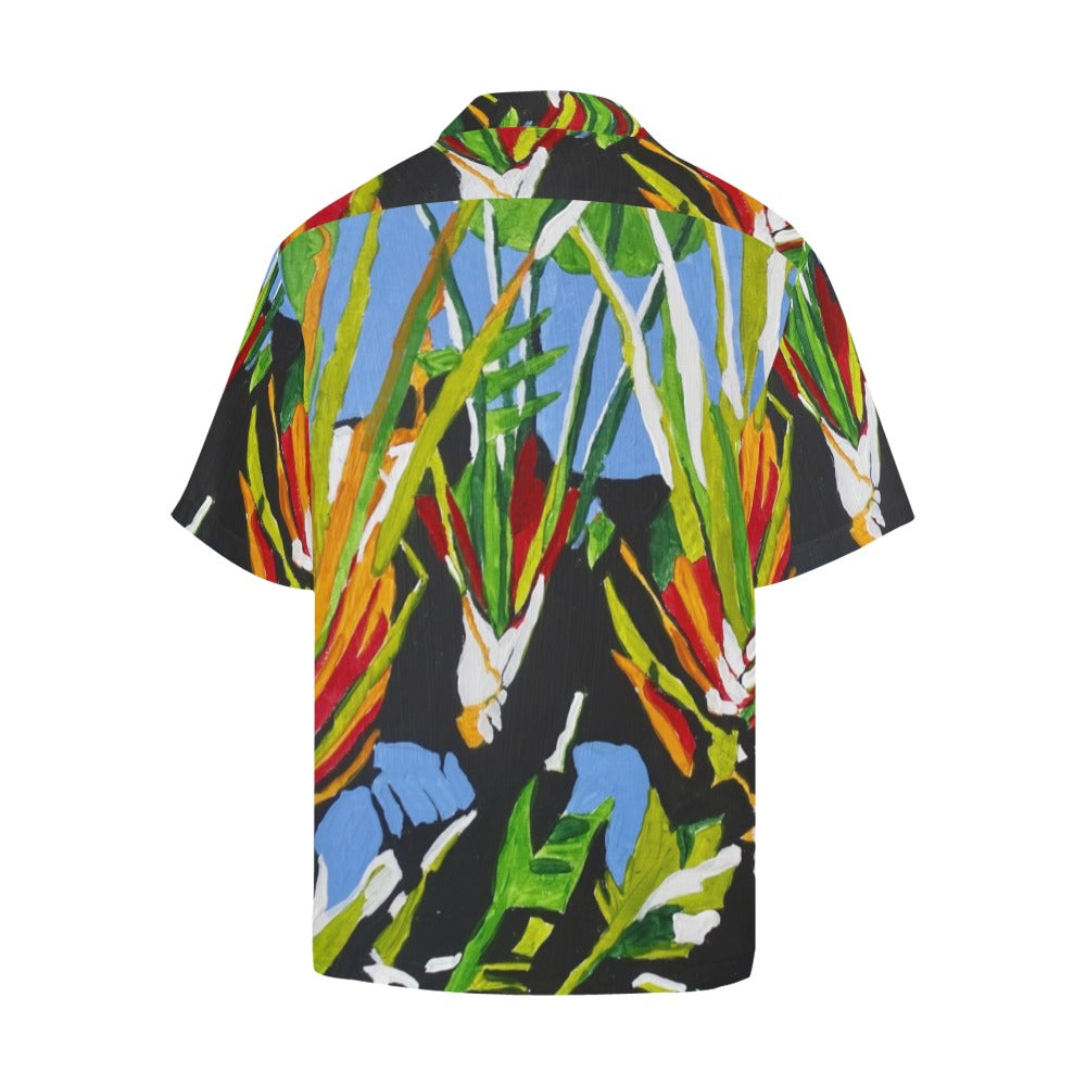 Kauai Botanical fan Leaves Men's Hawaiian Shirt