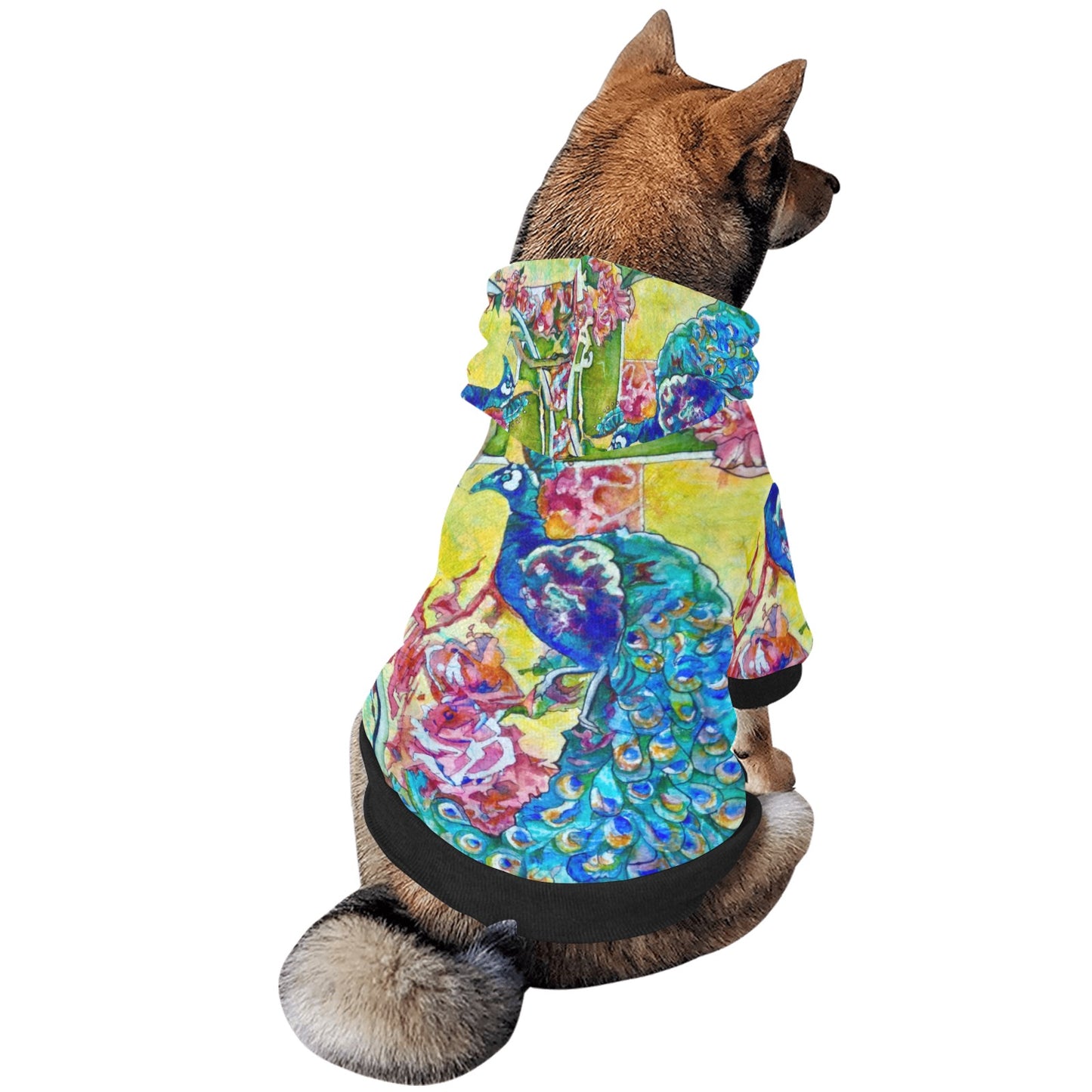 Batik Peacock pet hoodie