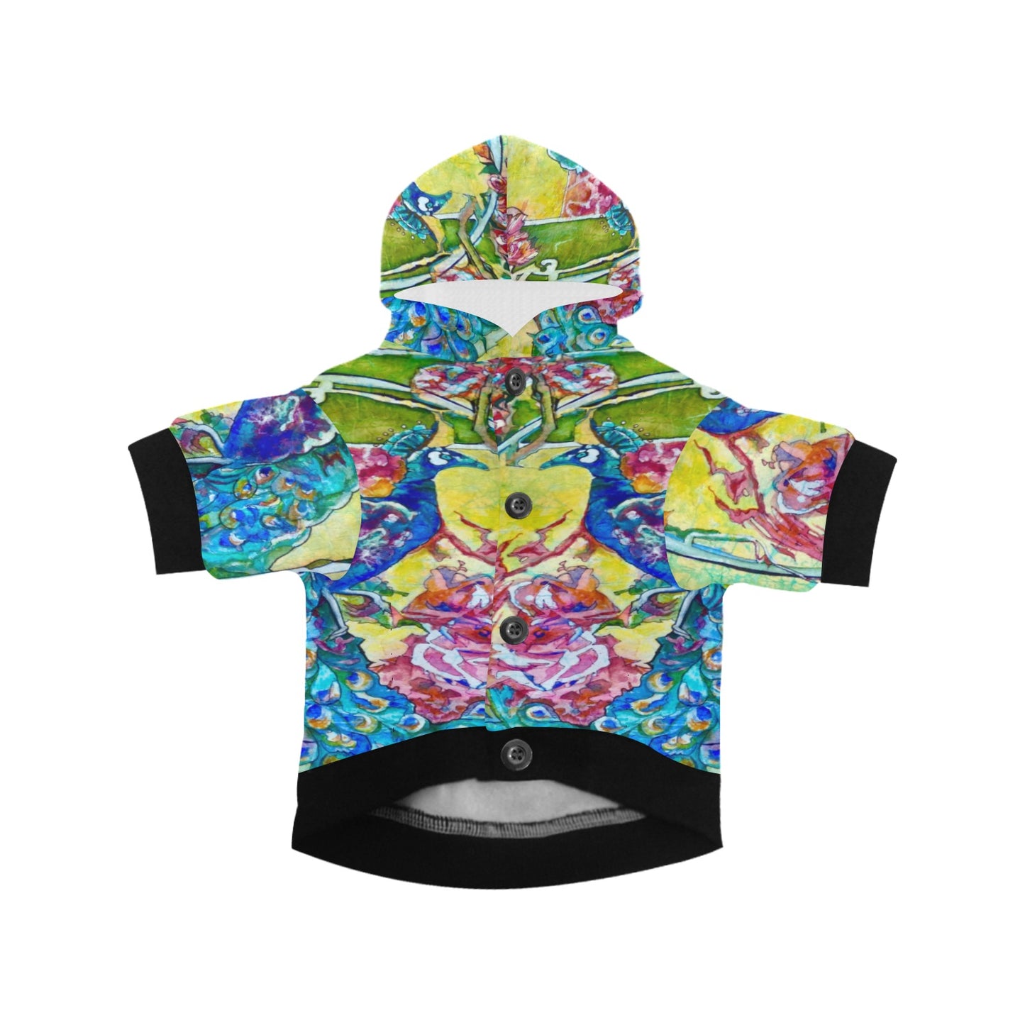 Batik Peacock pet hoodie