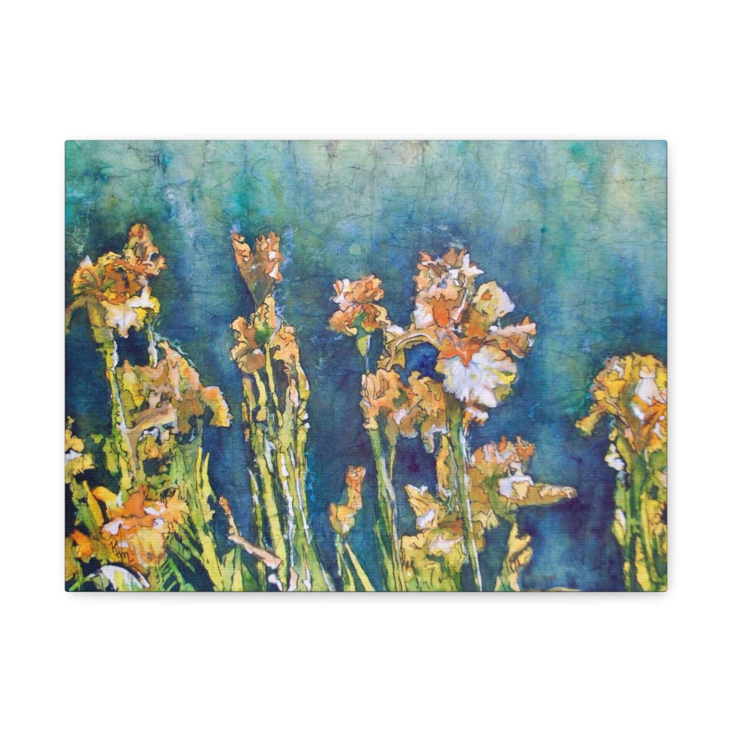 Canvas Gallery Wraps-Floral  Batik Iris Dancing in the Moonlight