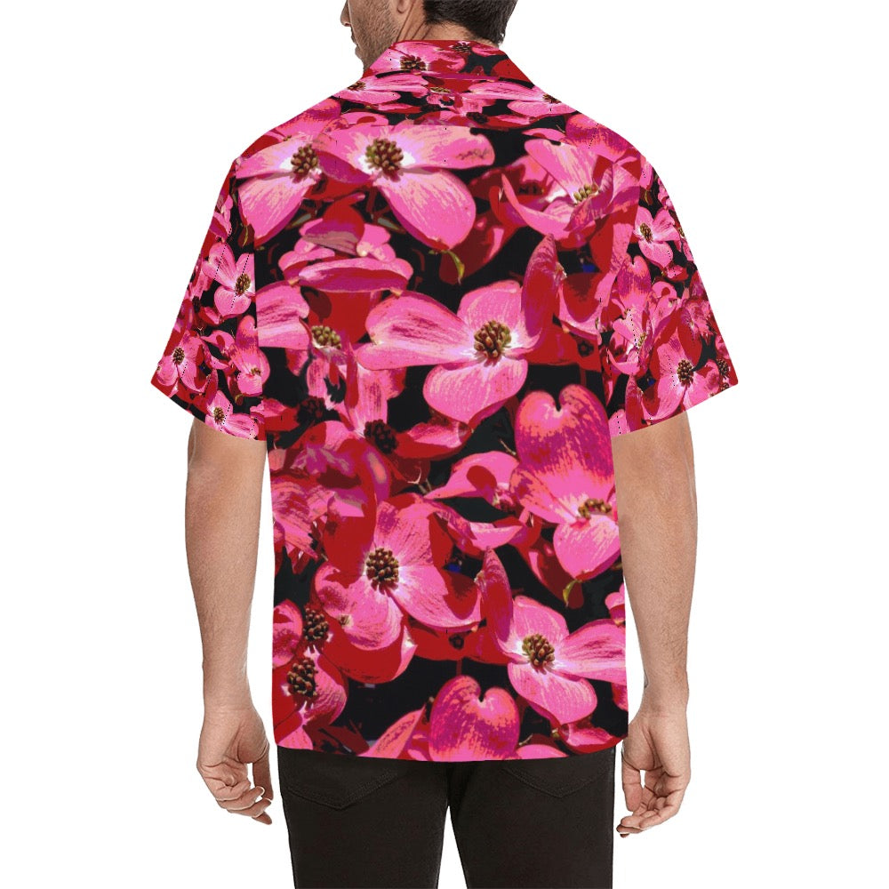 Floral Pink Men's Hawaiian Shirt