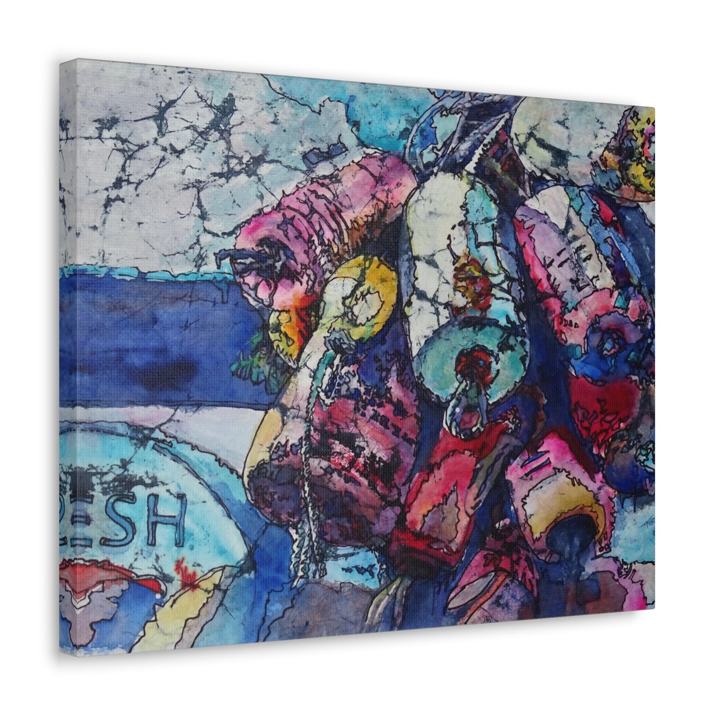 Canvas Gallery Wraps Nautical Batik Buoys