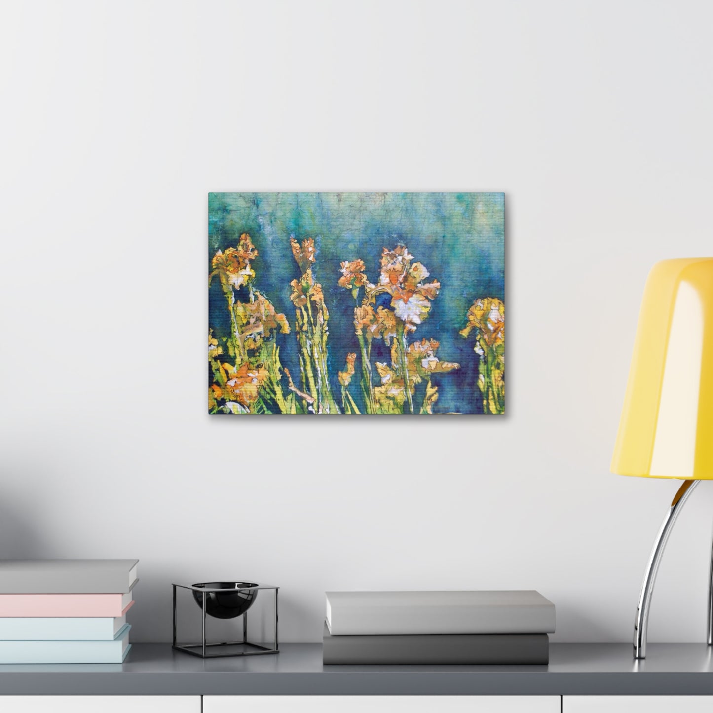 Canvas Gallery Wraps-Floral  Batik Iris Dancing in the Moonlight