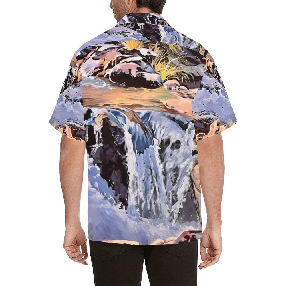 Men's Hawaiian Shirt Waterfalls 1