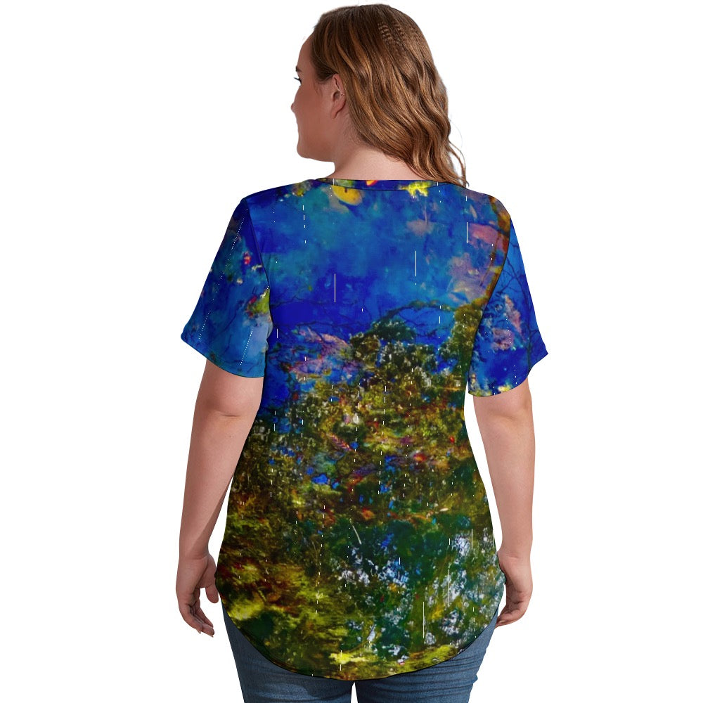 Pond life Ladies Shirt V-Neck Loose SS T-Shirt