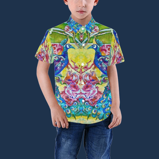 Batik Peacock Kid's shirt Short Sleeve