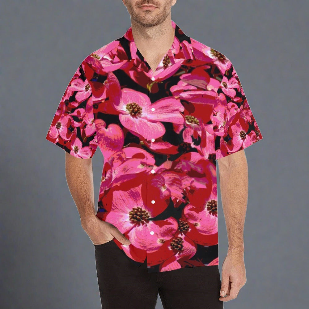 Floral Pink Men's Hawaiian Shirt