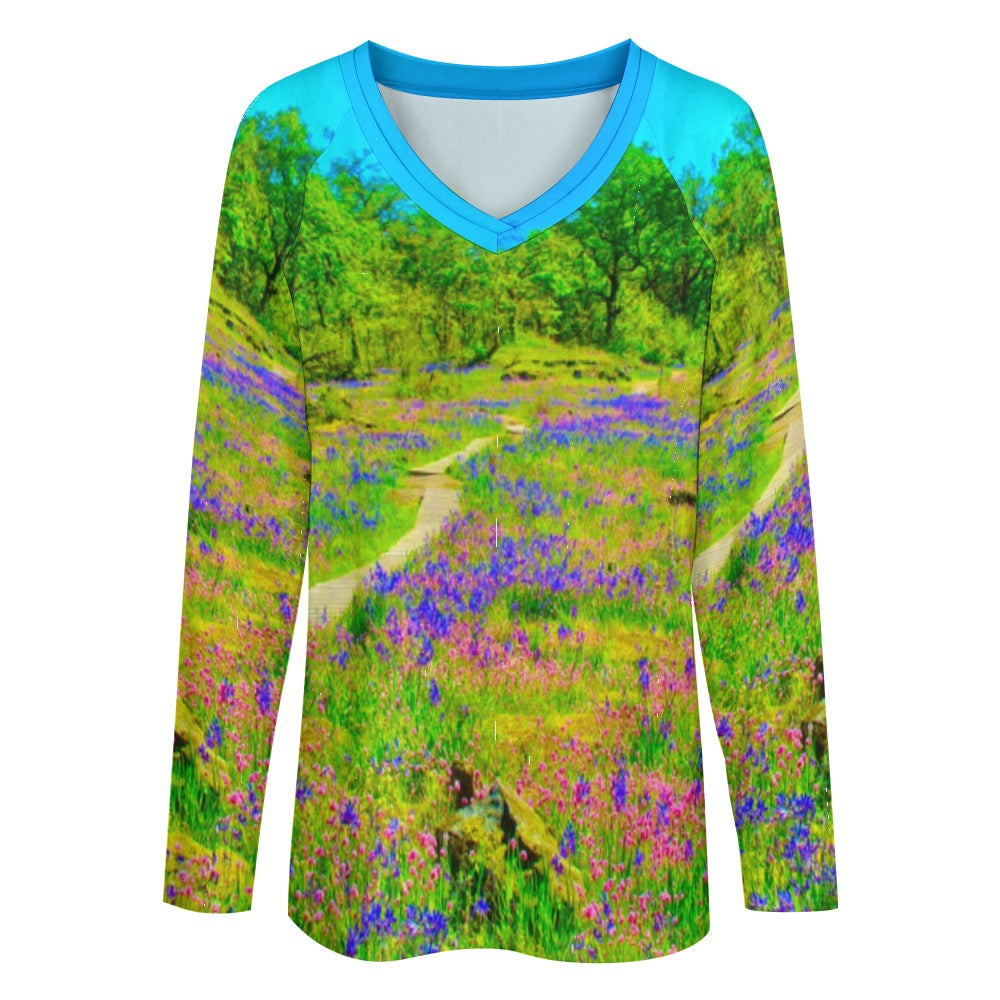 Ladies Floral Camassia Grove shirt LS