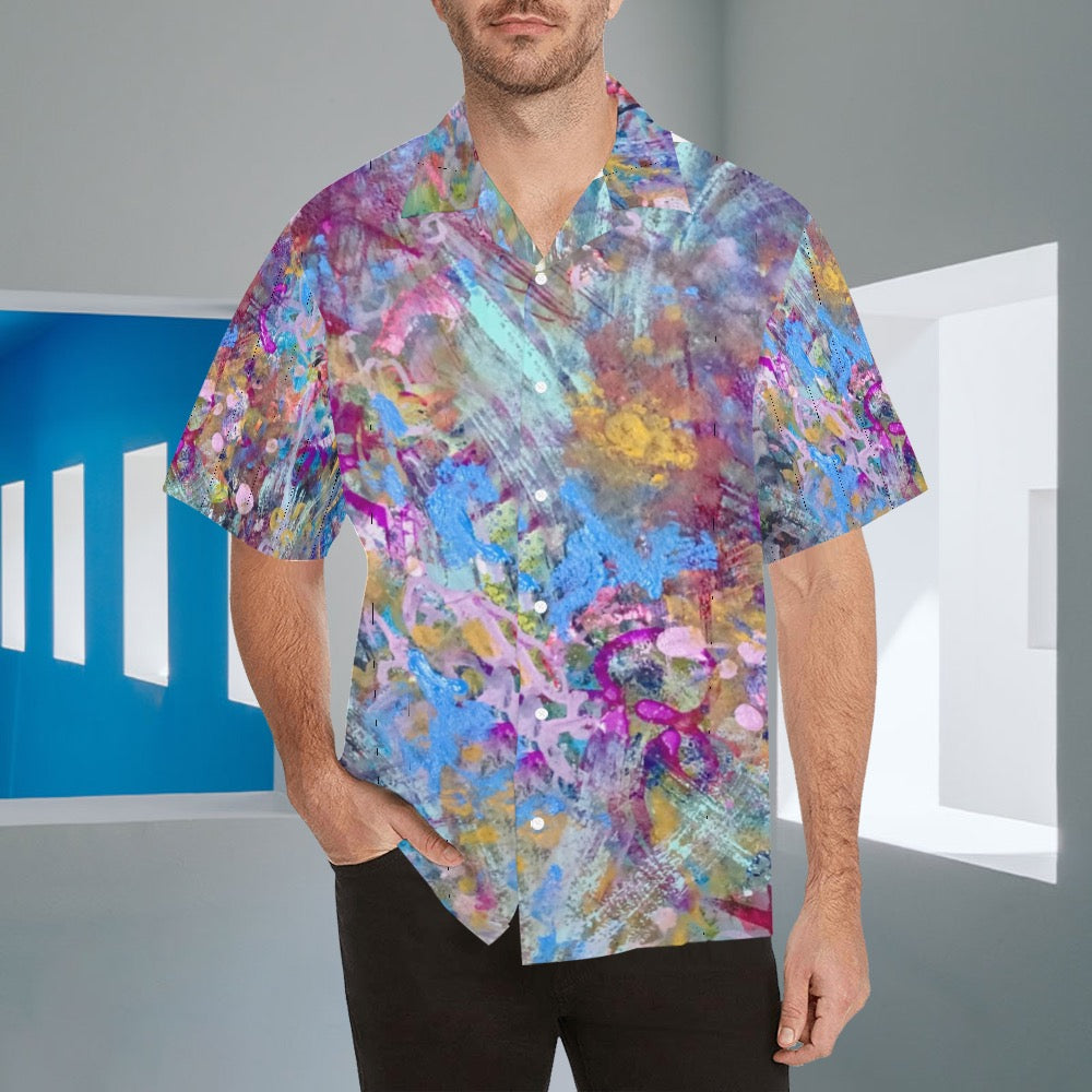 Floral Blue Men's Hawaiian Shirt