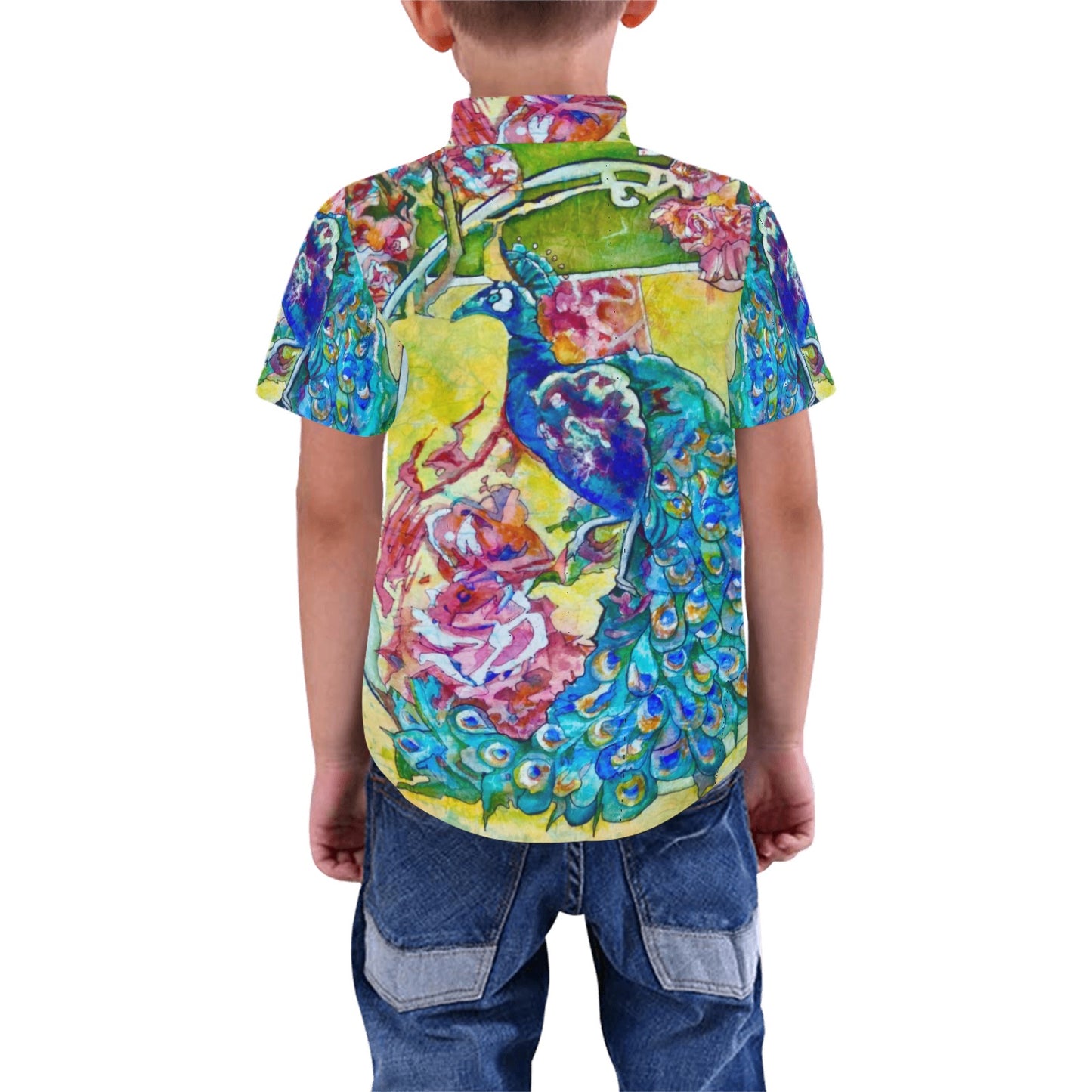 Batik Peacock Kid's shirt Short Sleeve