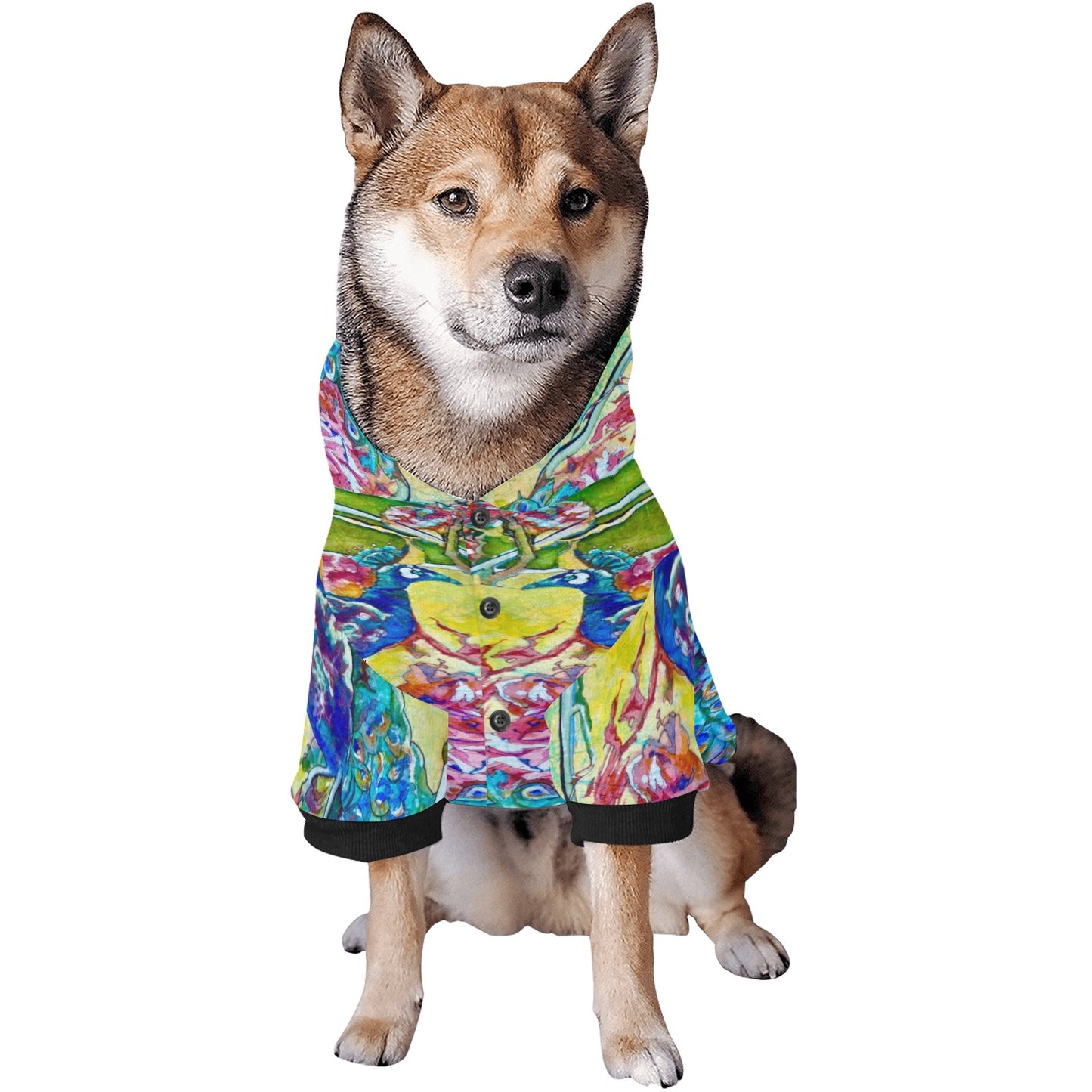 Batik Peacock pet hoodie