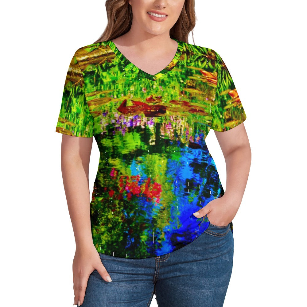 Pond Life Ladies Shirt V-Neck Loose SS T-Shirt