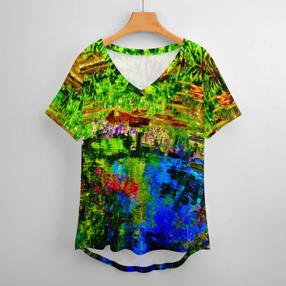 Pond Life Ladies Shirt V-Neck Loose SS T-Shirt