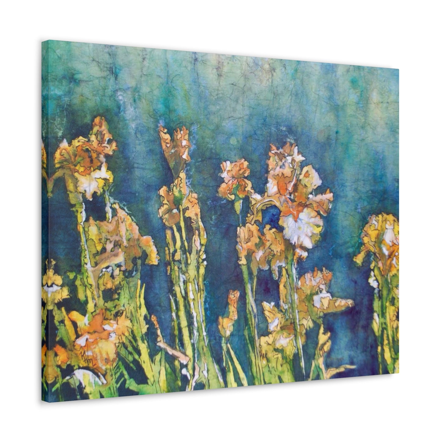 Canvas Gallery Wraps-Floral  Batik Iris Dancing in the Moonlight