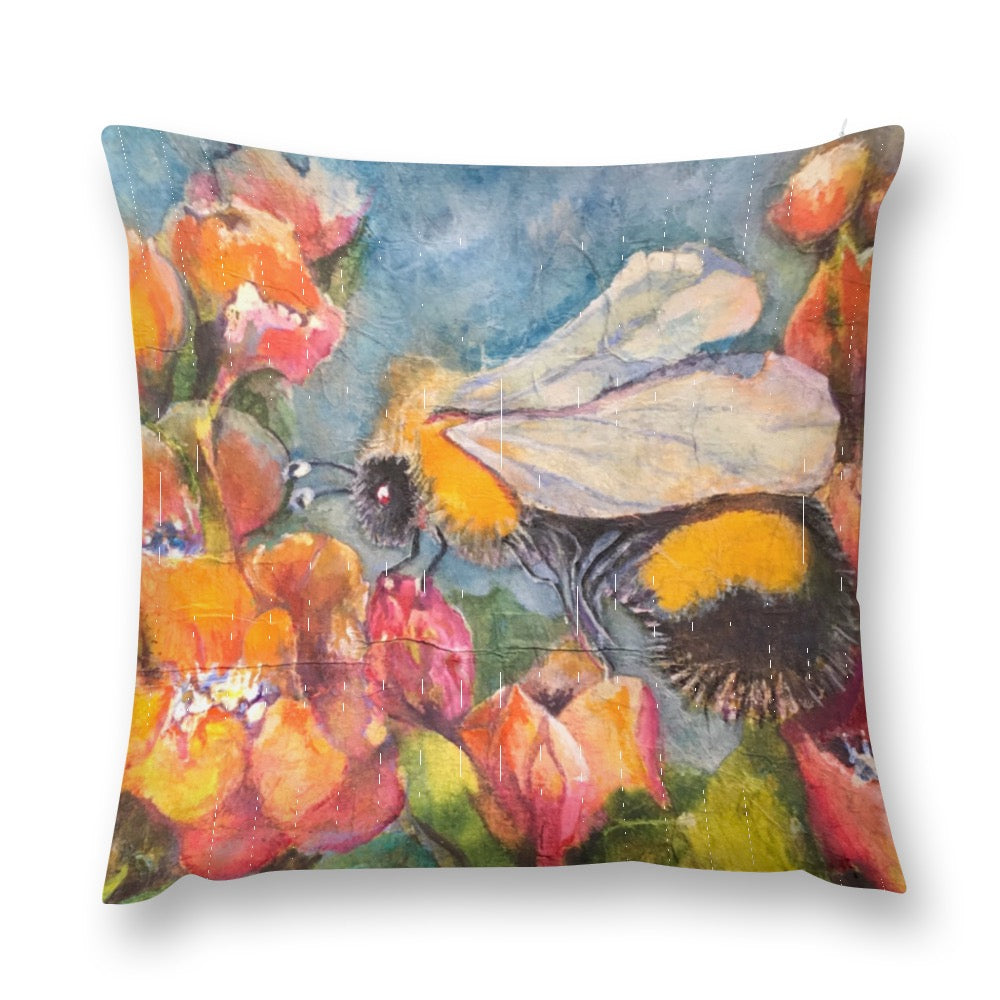 Home Batik Bee pillow case plush (double-sided design)