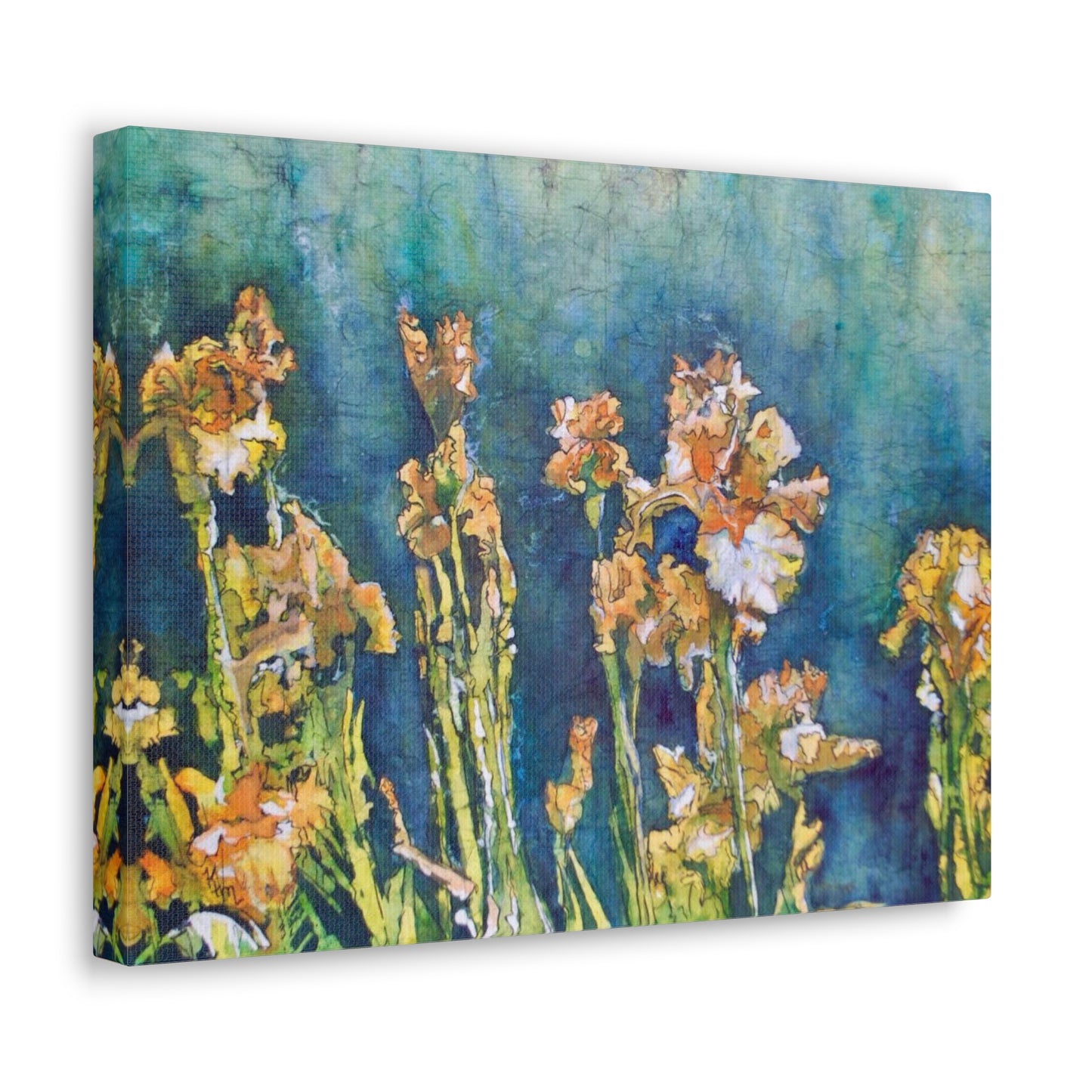 Canvas Gallery Wraps-Floral  Batik Iris Dancing in the Moonlight