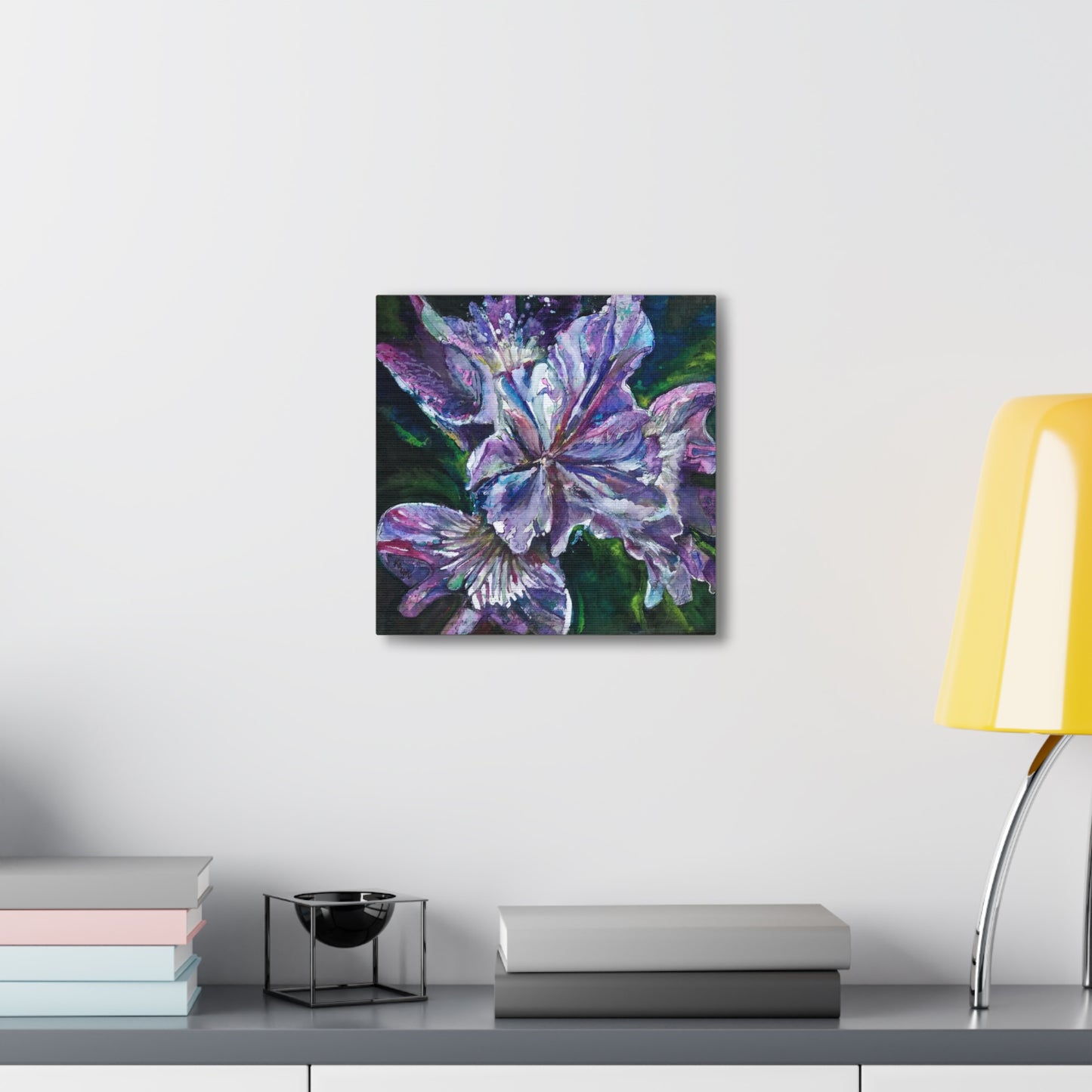 Canvas Gallery Wraps Floral  Batik Purple Iris