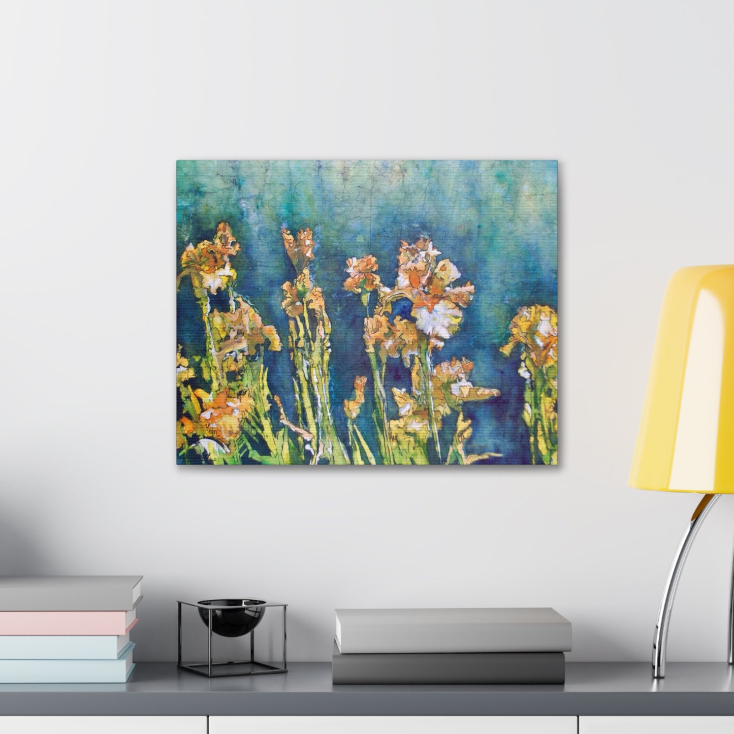 Canvas Gallery Wraps-Floral  Batik Iris Dancing in the Moonlight