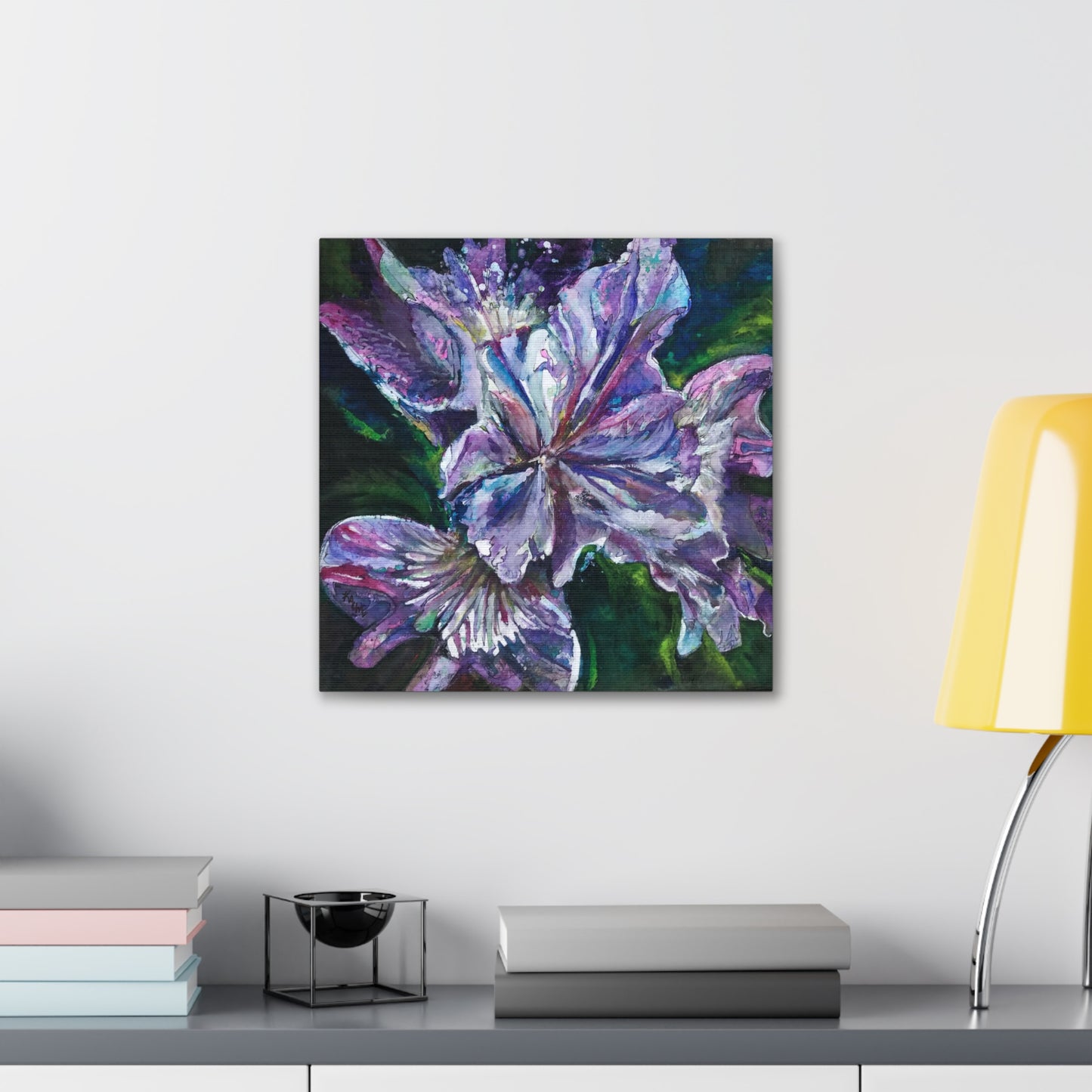 Canvas Gallery Wraps Floral  Batik Purple Iris