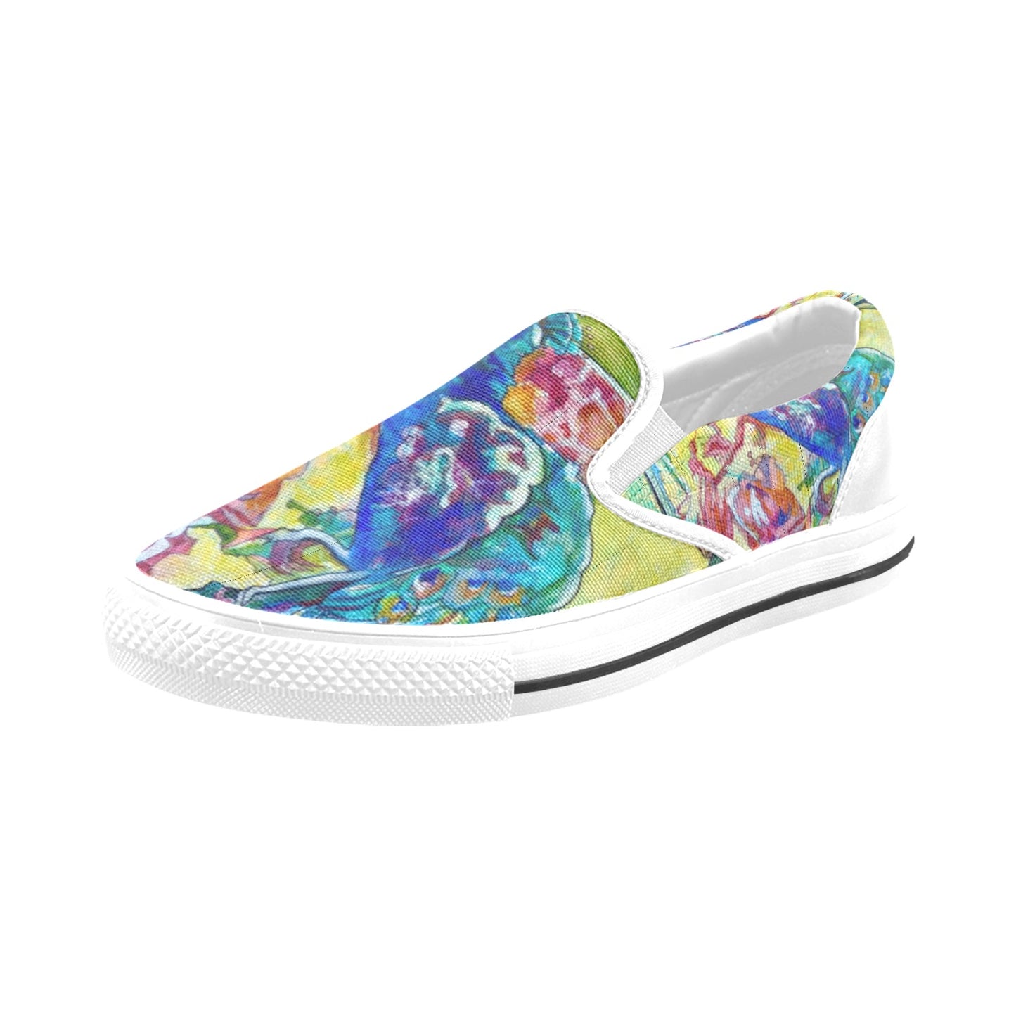 Batik Peacock Men's shoes Slip-on Canvas