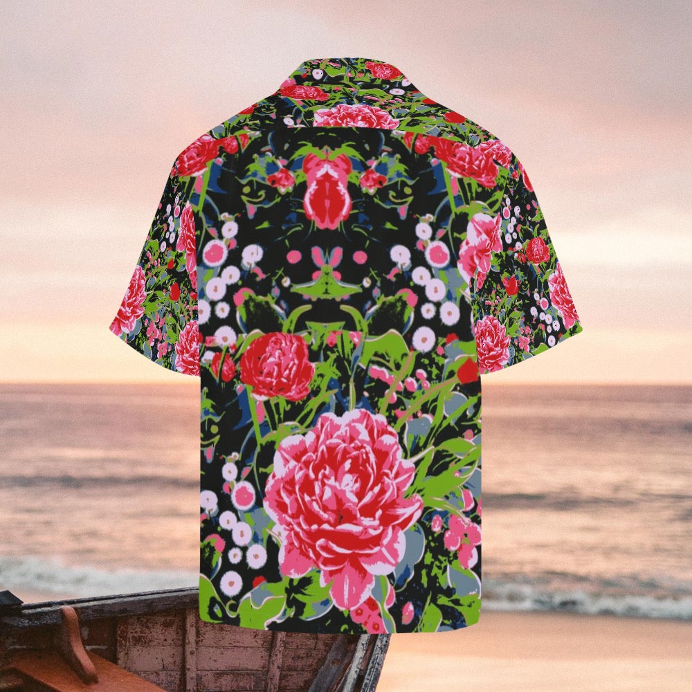 Floral Peony  Mens Hawaiian Shirt