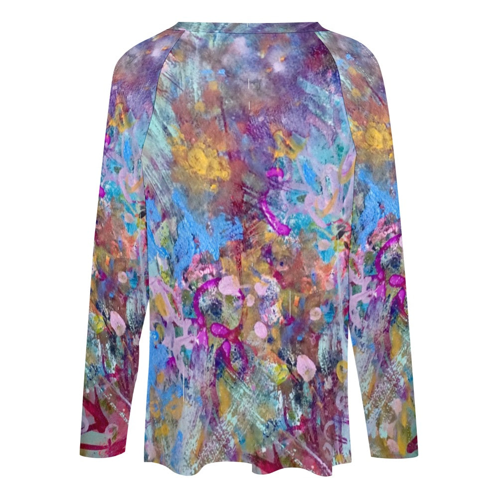 Floral ladies shirt Long sleeve loose tee