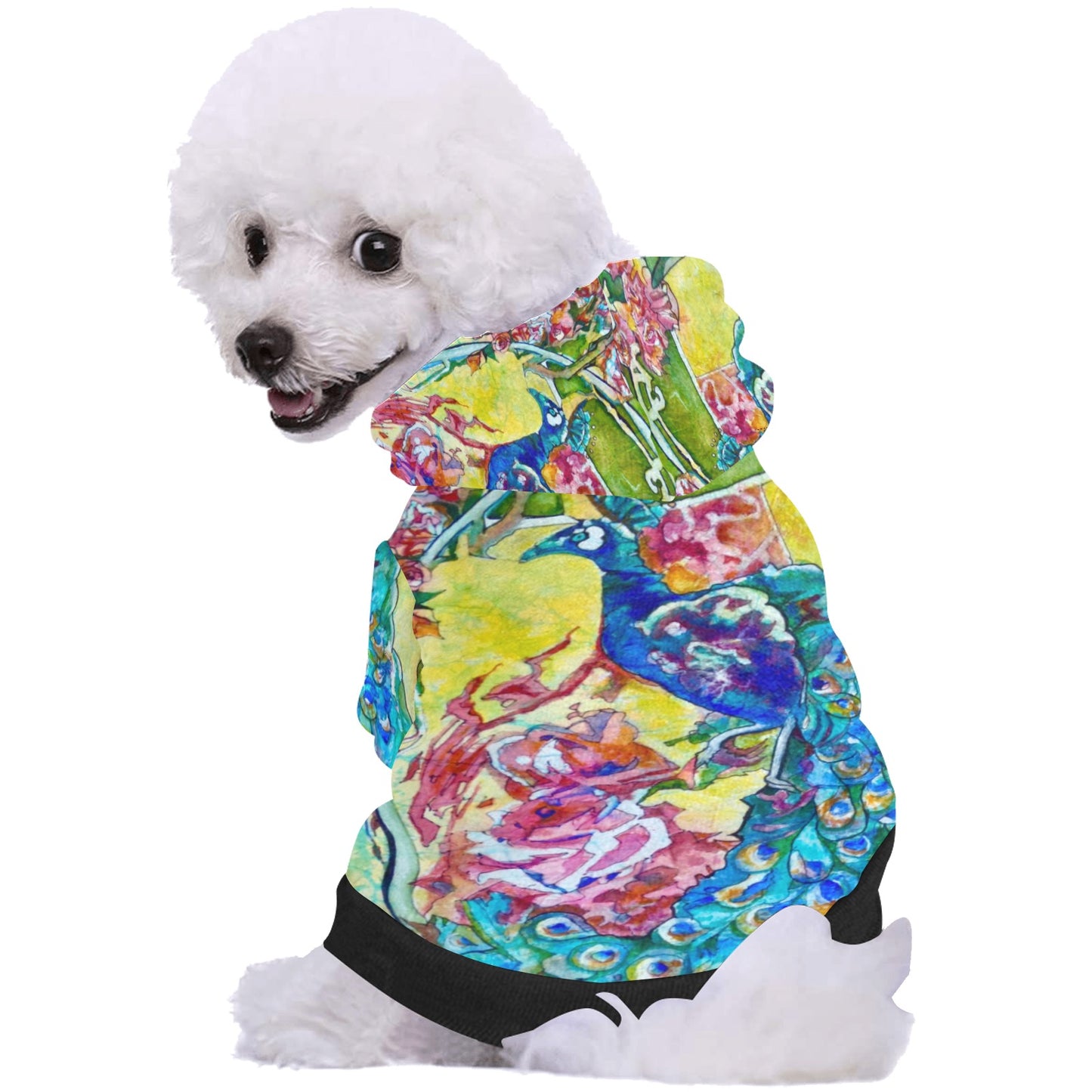 Batik Peacock pet hoodie