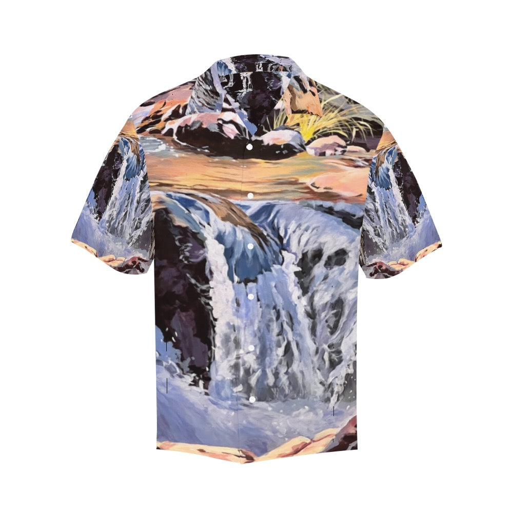 Men's Hawaiian Shirt Waterfalls 1