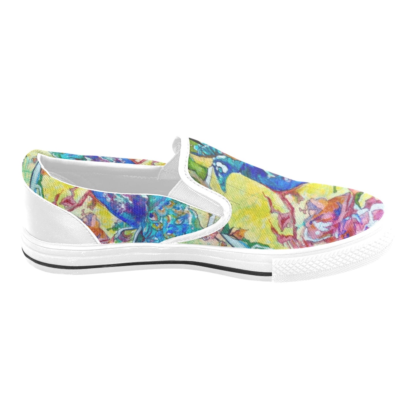 Batik Peacock Men's shoes Slip-on Canvas