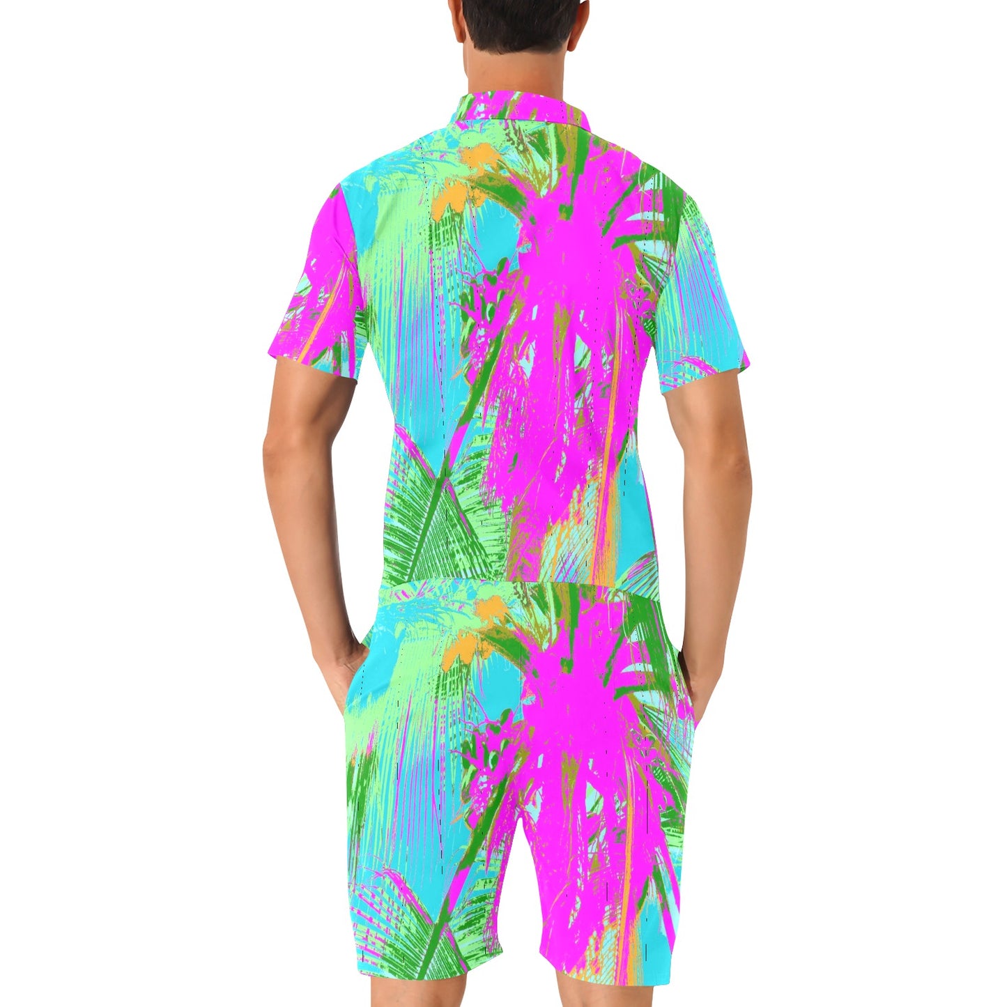 Kauai Neon Men's Short Sleeve Jumpsuit