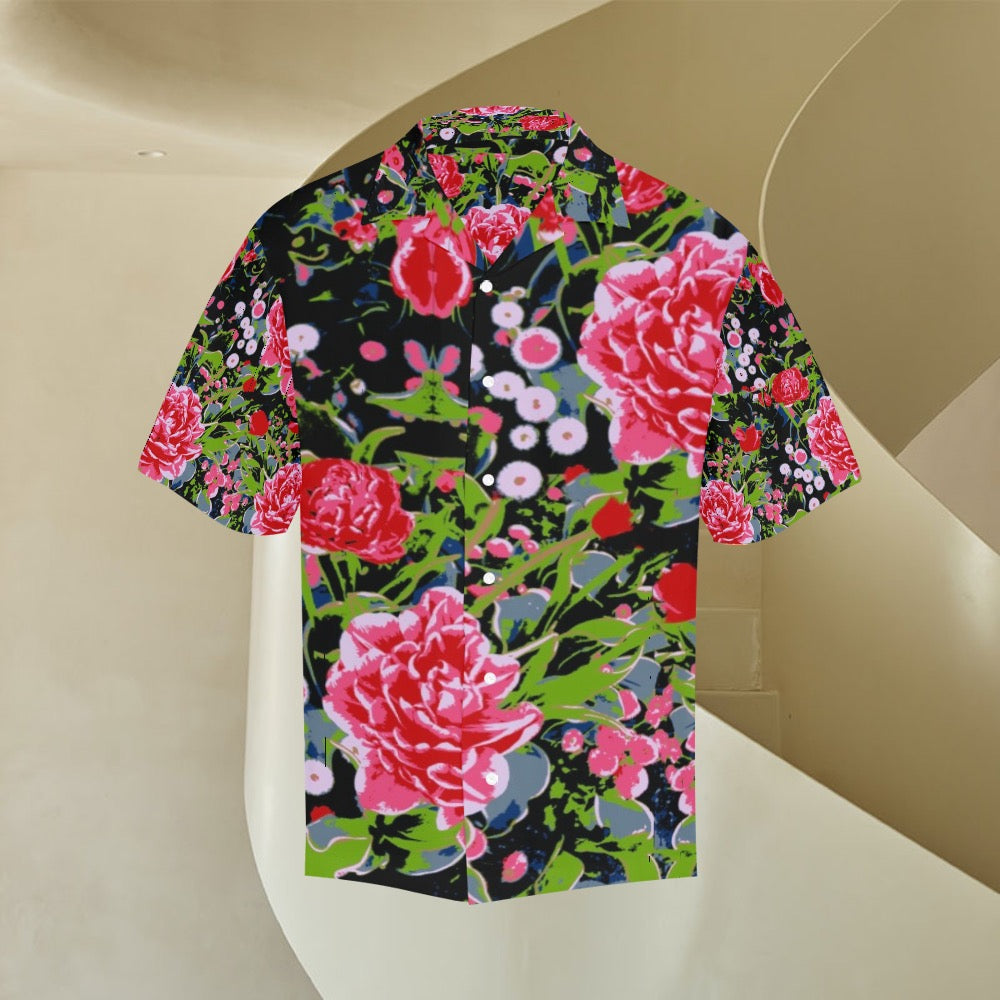 Floral Peony  Mens Hawaiian Shirt