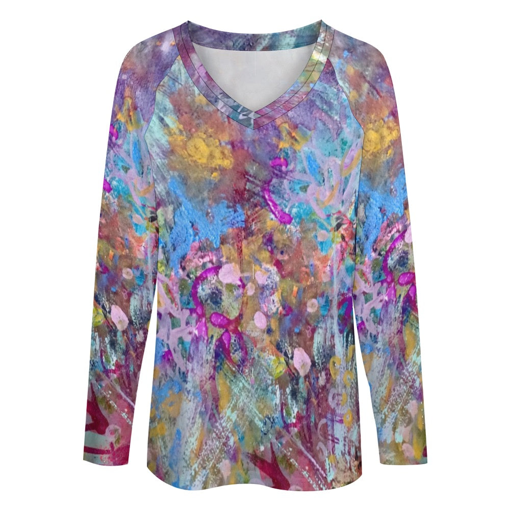 Floral ladies shirt Long sleeve loose tee