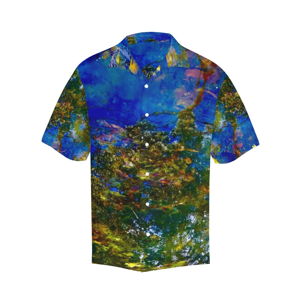 Pond Life Hawaiian Men’s Shirt Royal Blue