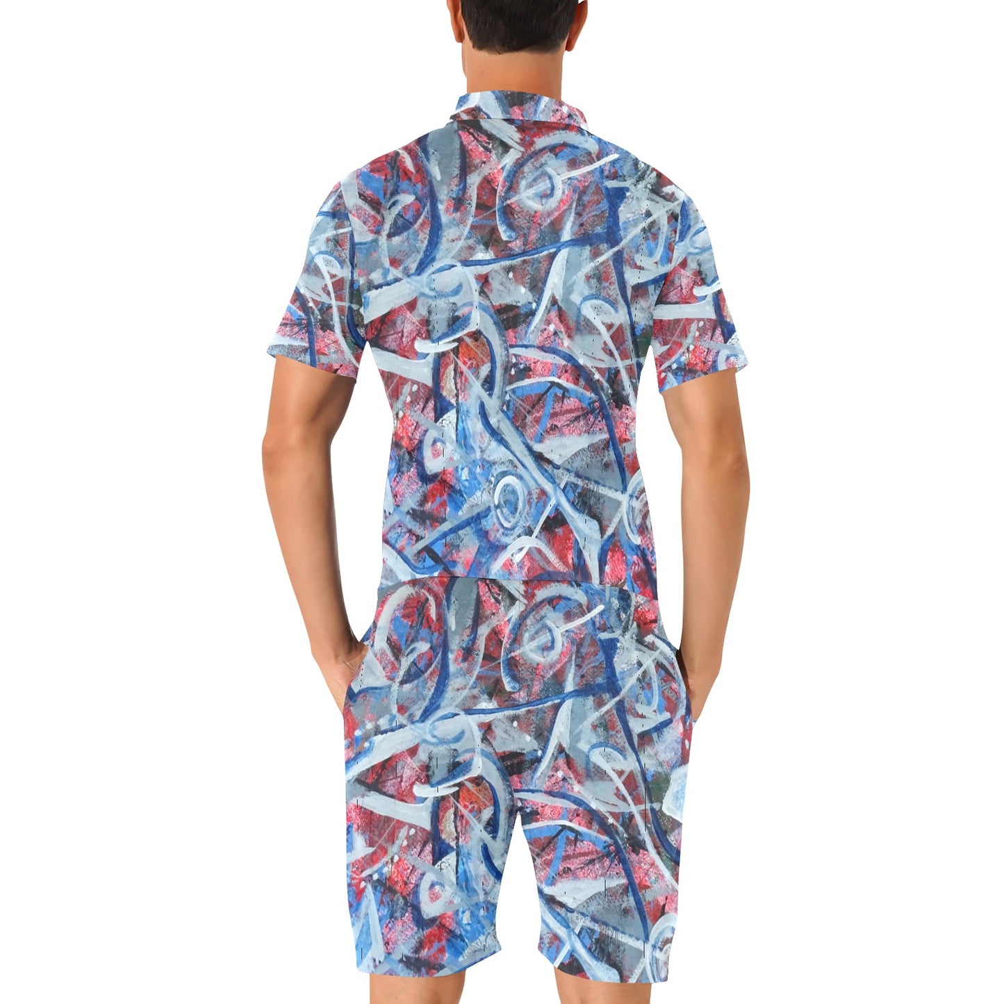 Patriotic Men's Short Sleeve Jumpsuit