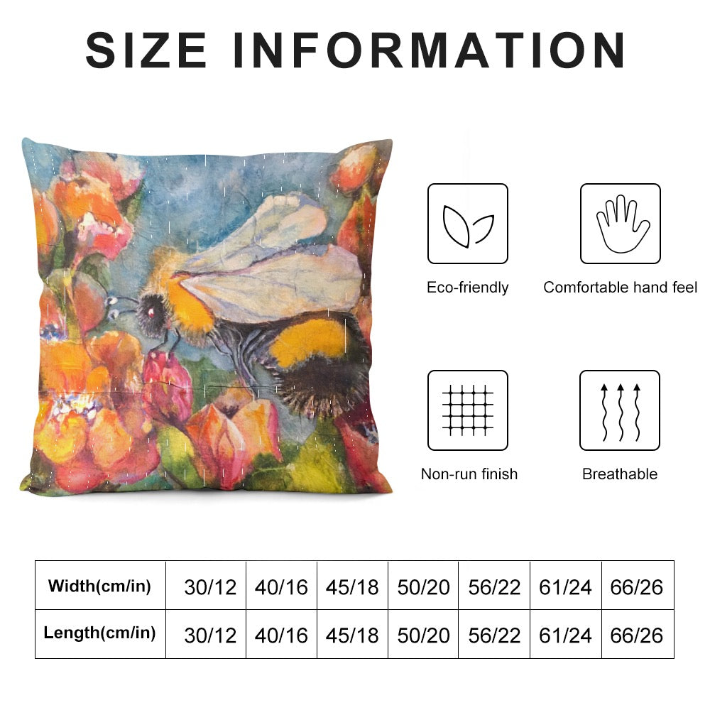 Home Batik Bee pillow case plush (double-sided design)