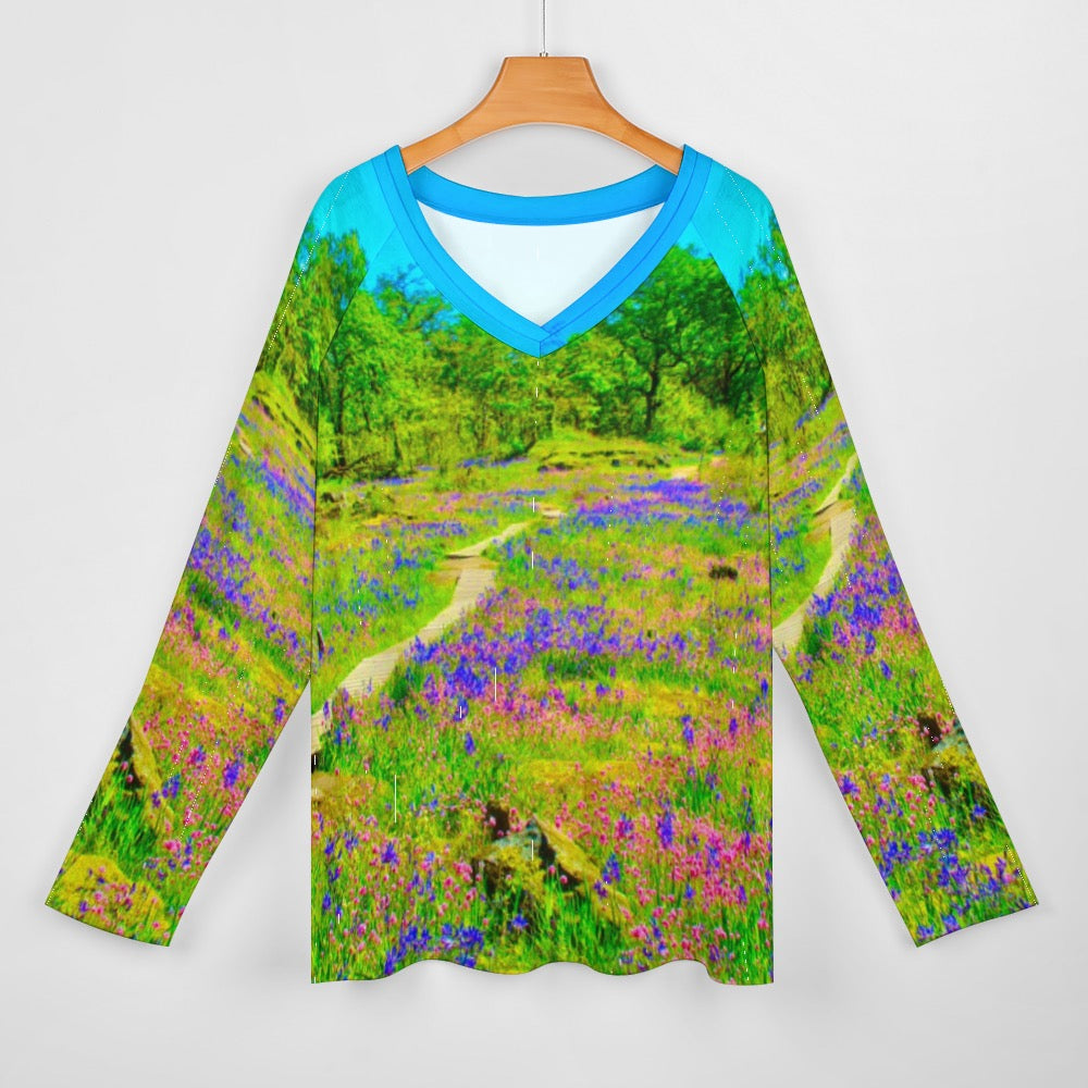 Ladies Floral Camassia Grove shirt LS