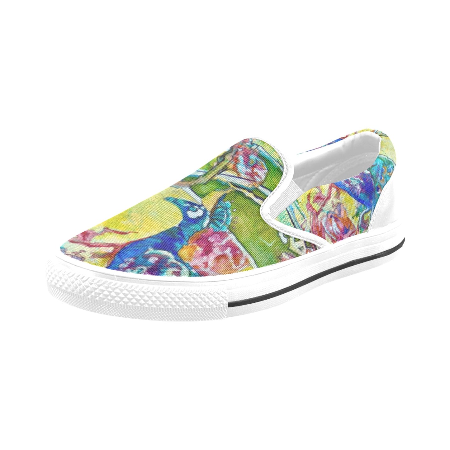 Batik Peacock kids shoes Slip-on Canvas