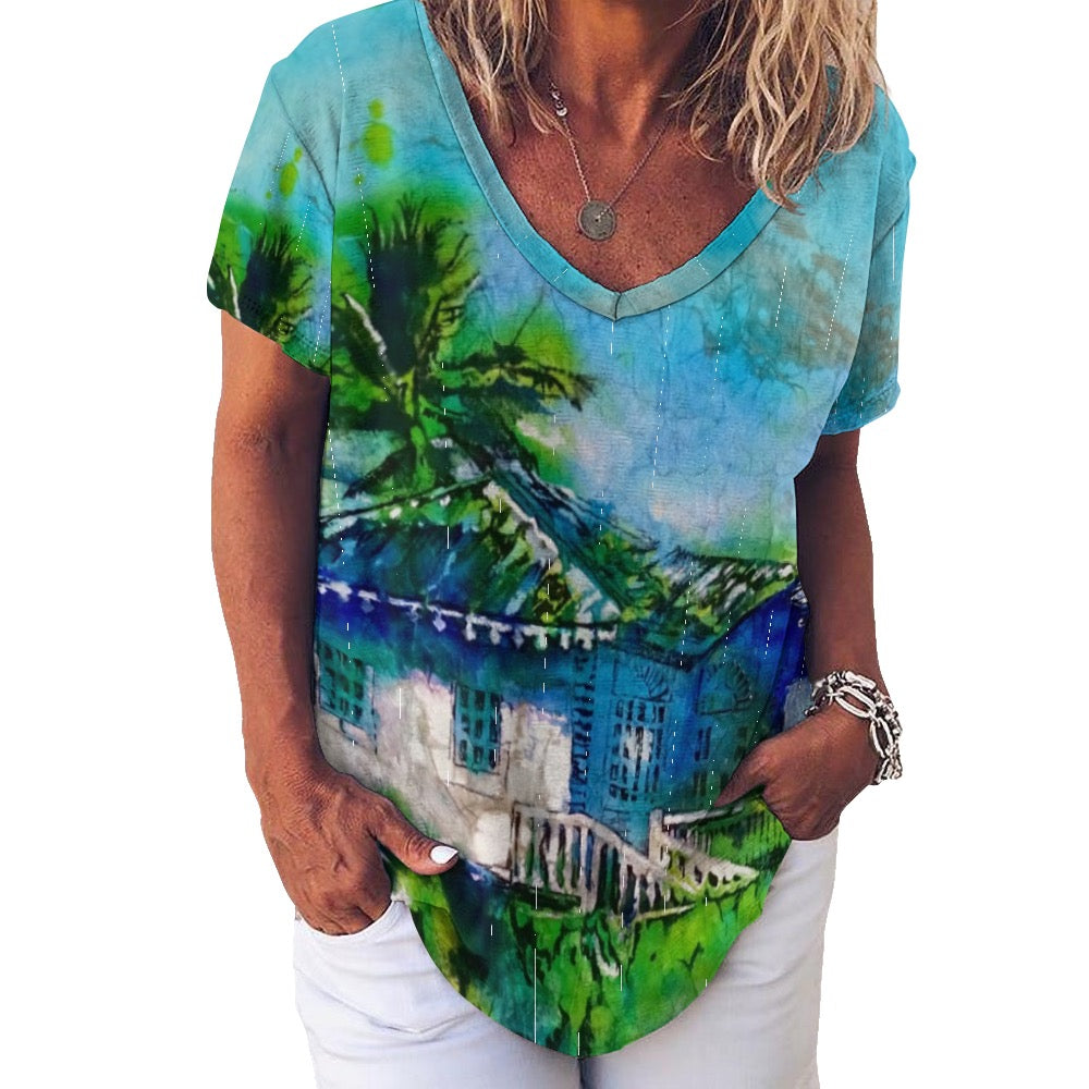 Batik Beach DR Ladies Shirt V-Neck Loose fit