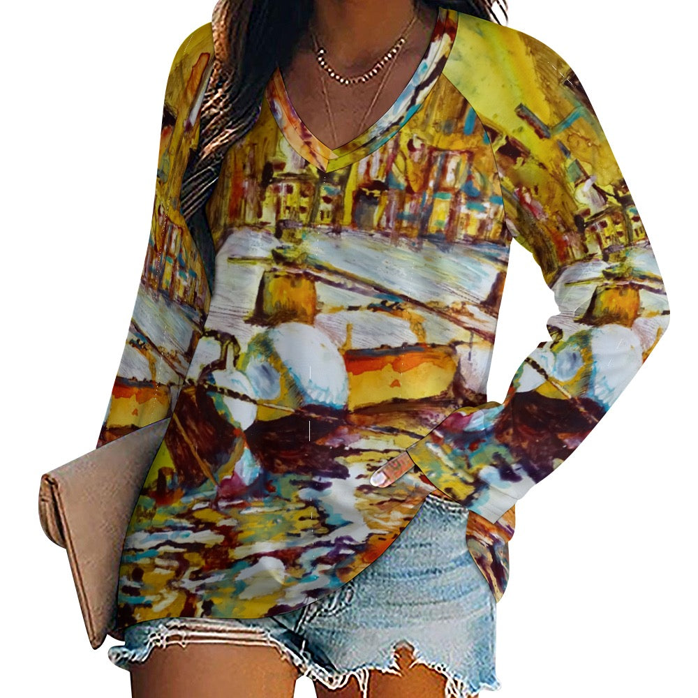 French Riviera ladies shirt Long sleeve loose tee