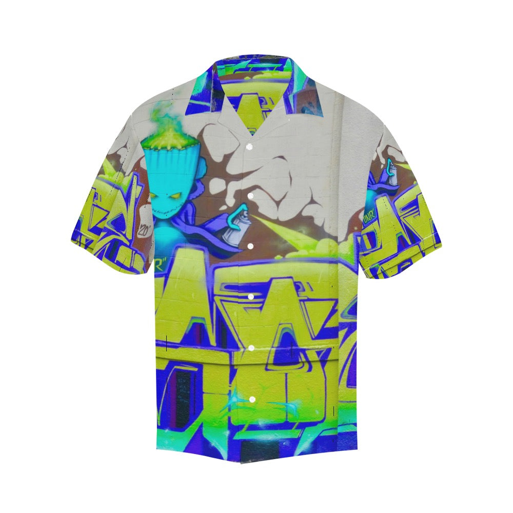 Graffiti Blue man Men's Hawaiian Shirt