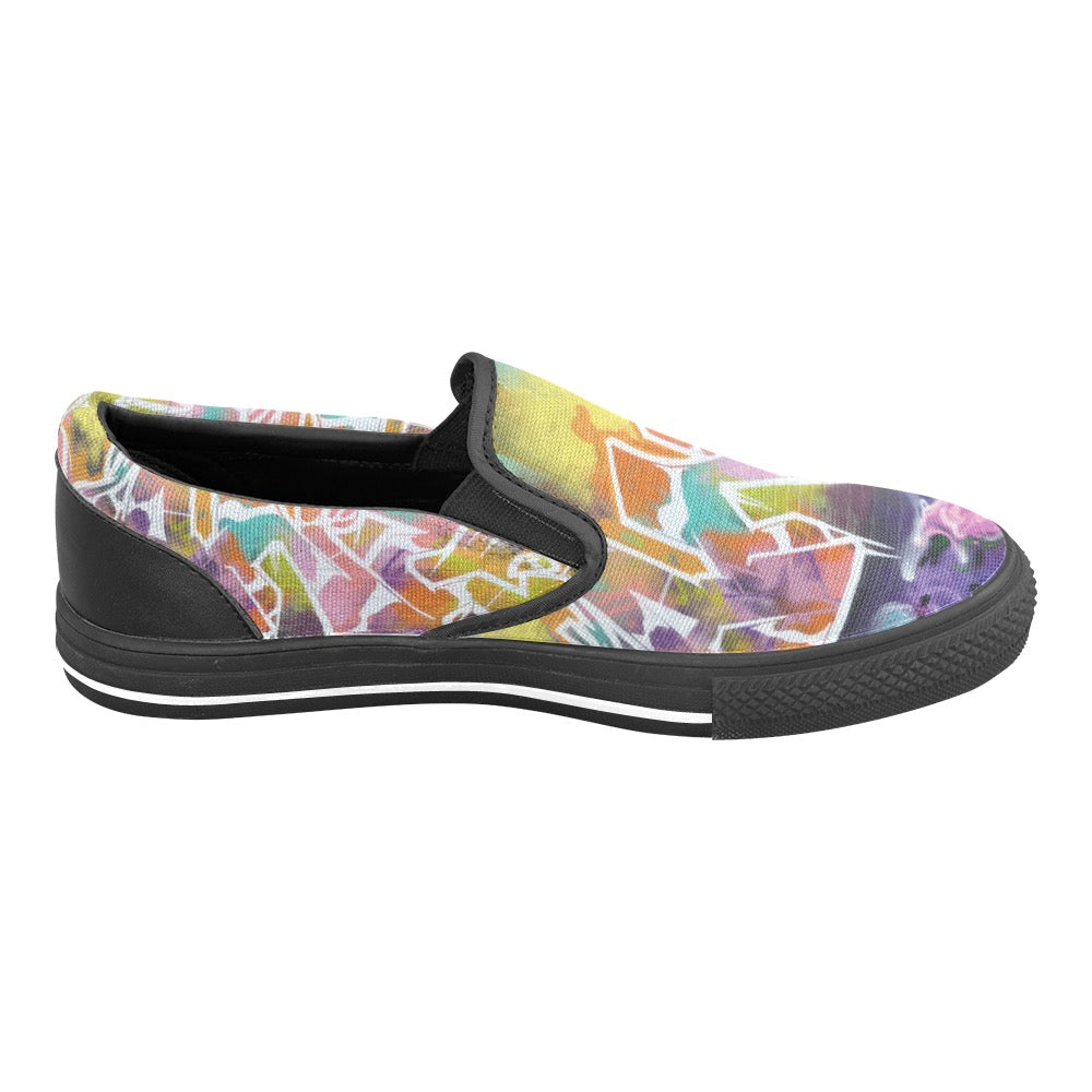 Graffiti City Ladies Shoes Slip-on Canvas