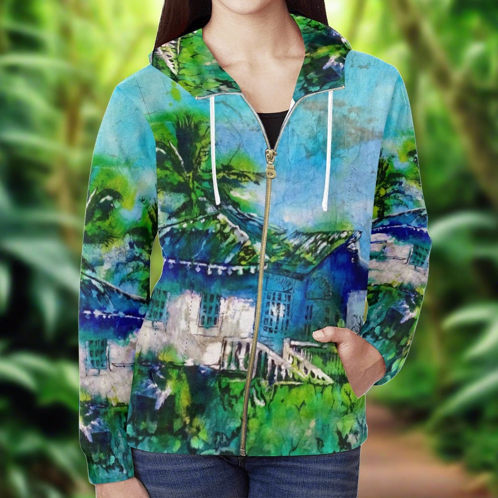 Batik Beach DR Ladies front zip Hoodie