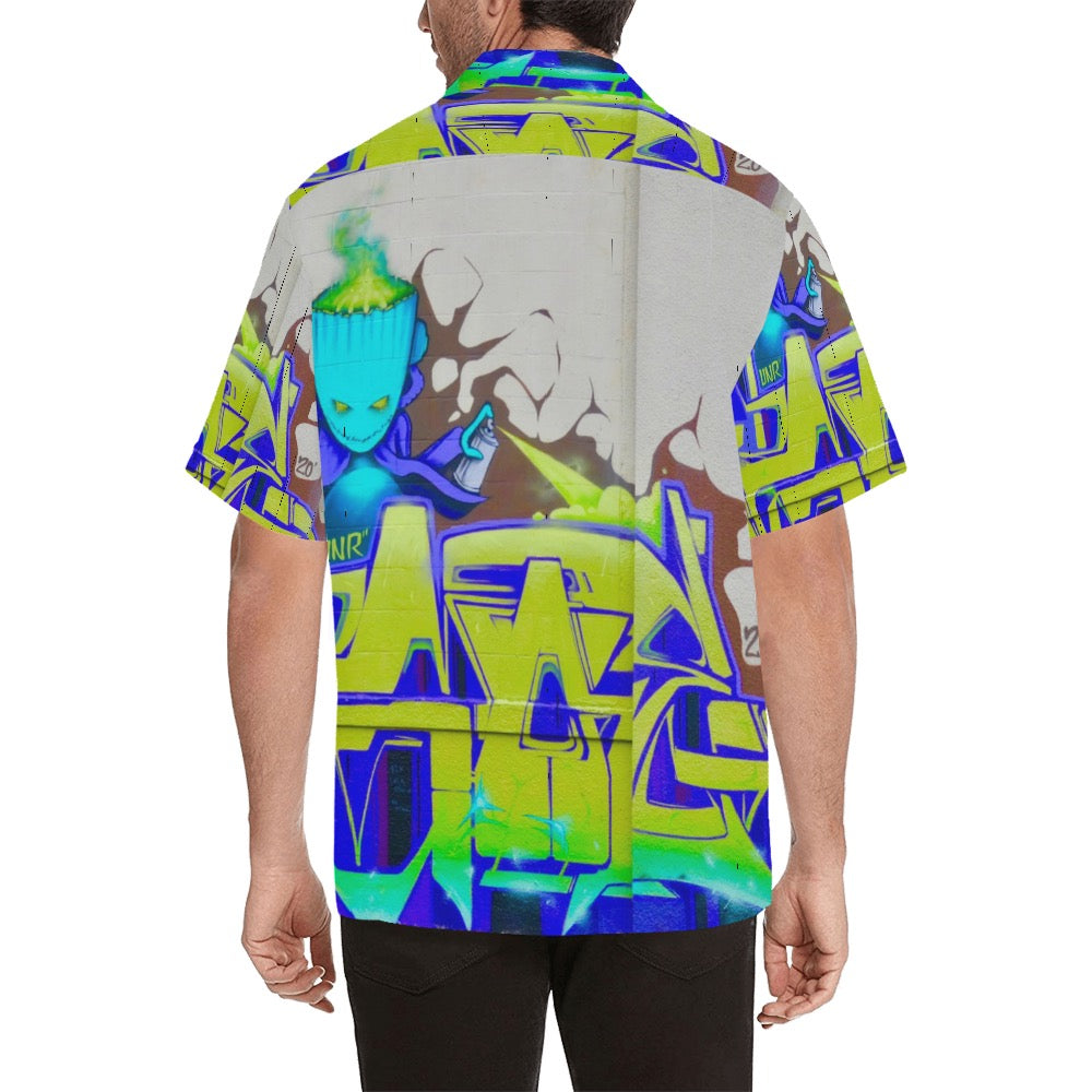 Graffiti Blue man Men's Hawaiian Shirt