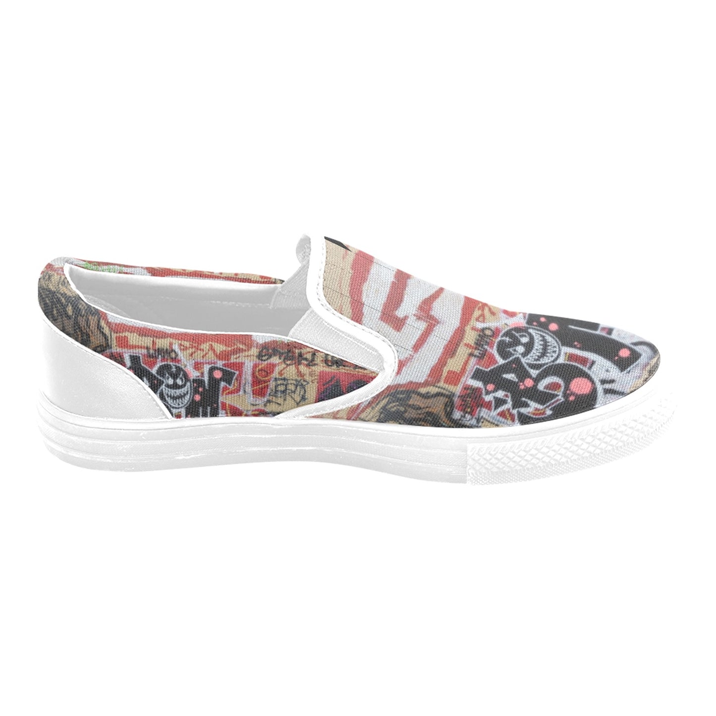 Graffiti Black Smiley men’s shoes Slip-on Canvas