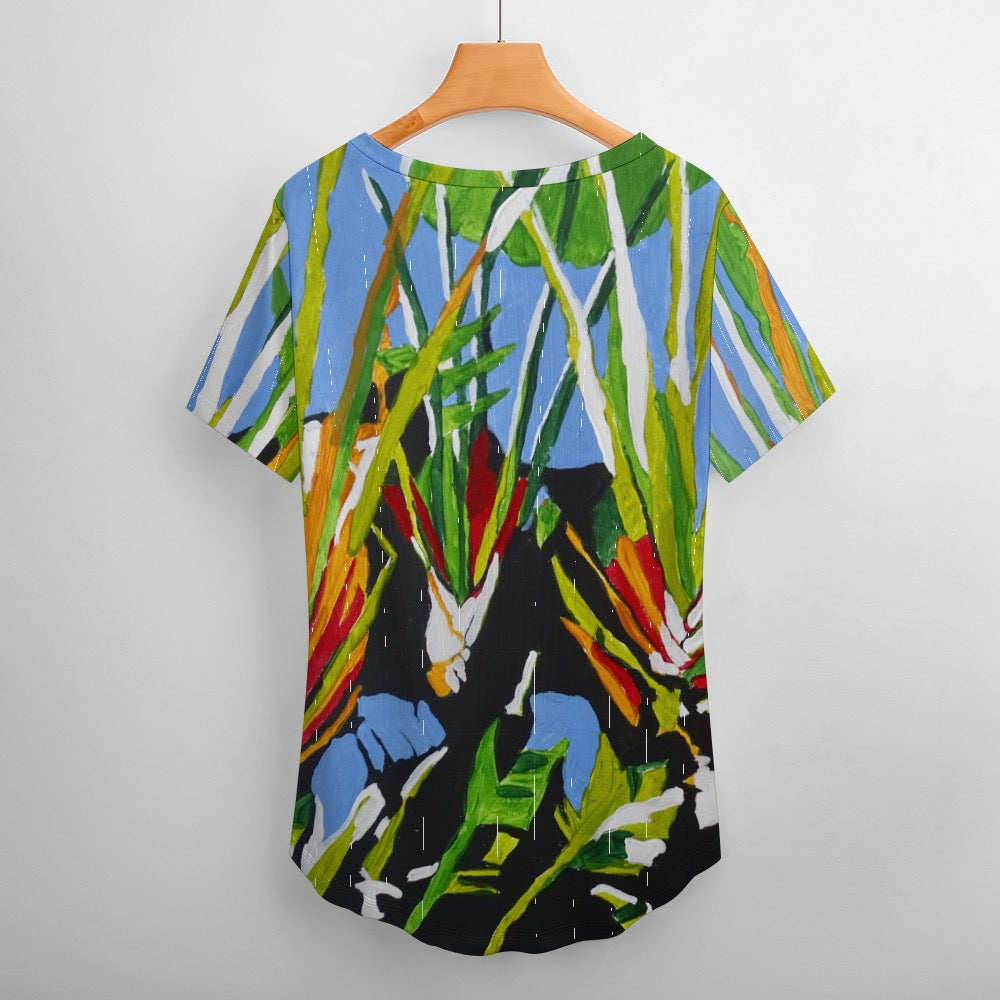 Kauai Botanicals Ladies shirt V-Neck Loose