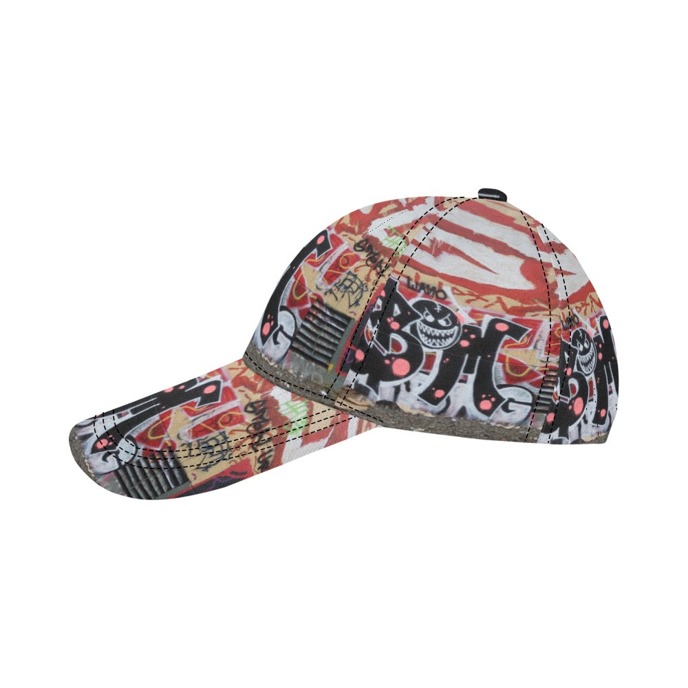 Graffiti Black Smiley hat All Over Print Dad Cap C