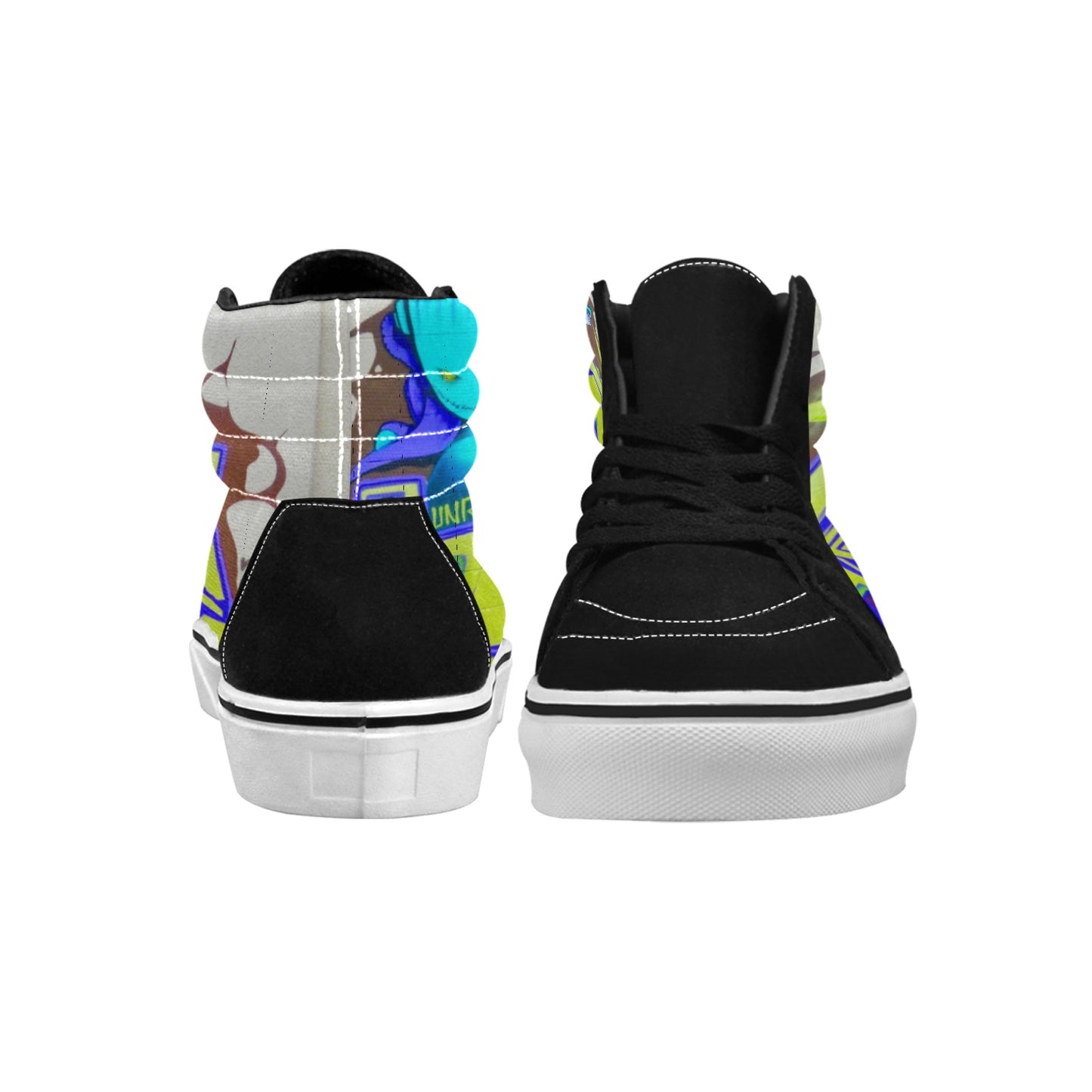 Graffiti Blue Man Men's shoes High Top Canvas