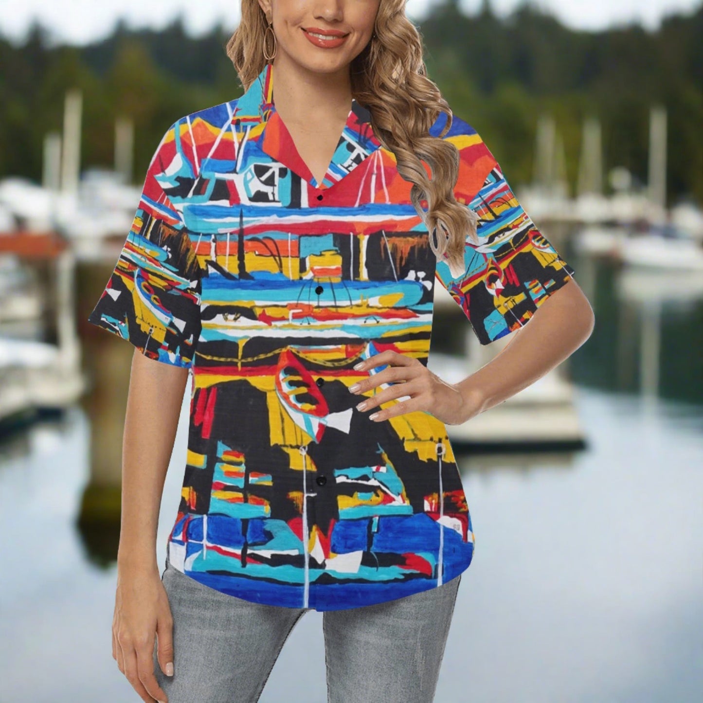 Roche Harbor Ladies Hawaiian Shirt